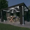 Image de Tonnelle Avec Rideau Et Guirlande Lumineuse Led 4x3m Anthracite Vidaxl