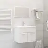 Image de Ensemble De Meubles De Salle De Bain Blanc Aggloméré Vidaxl