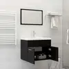 Image de Ensemble De Meubles De Salle De Bain Noir Aggloméré Vidaxl