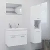 Image de Ensemble De Meubles De Salle De Bain Blanc Aggloméré Vidaxl