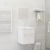 Image de Ensemble De Meubles De Salle De Bain Blanc Aggloméré Vidaxl