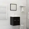 Image de Ensemble De Meubles De Salle De Bain Noir Aggloméré Vidaxl