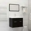Image de Ensemble De Meubles De Salle De Bain Noir Aggloméré Vidaxl