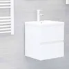 Image de Armoire D'évier Avec Lavabo Intégré Blanc Aggloméré Vidaxl