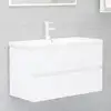 Image de Armoire D'évier Avec Lavabo Intégré Blanc Bois D'ingénierie Vidaxl
