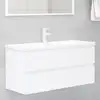 Image de Armoire D'évier Avec Lavabo Intégré Blanc Aggloméré Vidaxl