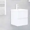 Image de Armoire D'évier Avec Lavabo Intégré Blanc Bois D'ingénierie Vidaxl