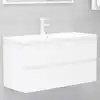 Image de Armoire D'évier Avec Lavabo Intégré Blanc Bois D'ingénierie Vidaxl