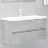 Image de Armoire D'évier Et Lavabo Intégré Gris Béton Bois D'ingénierie Vidaxl