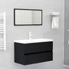 Image de Meubles De Salle De Bain Noir Bois D'ingénierie Vidaxl