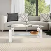 Image de vidaXL Table basse Blanc et transparent 95x55x40 cm Verre trempé 330304