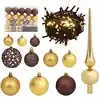 Image de Set De Boules De Noël Avec Pic Et 150 Led 60 Pcs Doré Et Bronze Vidaxl