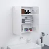 Image de Armoire À Miroir De Salle De Bain 60x15x75cm Mdf Blanc Brillant Vidaxl