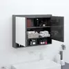 Image de Armoire À Miroir De Salle De Bain 80x15x60 Cm Mdf Gris Brillant Vidaxl