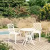 Image de Ensemble De Bistro 3 Pcs Aluminium Coulé Blanc Vidaxl