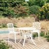 Image de Ensemble De Bistro 3 Pcs Aluminium Coulé Blanc Vidaxl