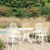 Image de Ensemble De Bistro 5 Pcs Aluminium Coulé Blanc Vidaxl
