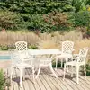 Image de Ensemble De Bistro 5 Pcs Aluminium Coulé Blanc Vidaxl
