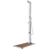 Image de Douche de jardin - vidaXL - 225 cm - Acier inoxydable - Base marron - 2 personnes