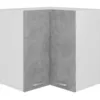 Image de Armoire D'angle Suspendue "lyon" Gris Béton 57 X 57 X 60 Cm Bois D'ingénierie Vidaxl