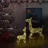Image de Famille De Rennes De Décoration Acrylique 160 Led Blanc Chaud Vidaxl