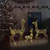 Image de Famille De Rennes De Décoration Acrylique 300 Led Blanc Chaud Vidaxl
