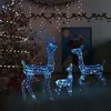 Image de vidaXL Famille de rennes de décoration Acrylique 300 LED bleu 329795