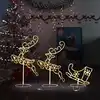 Image de Renne/traîneaux Noël Volant Acrylique 260x21x87cm Blanc Chaud Vidaxl