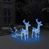 Image de vidaXL Décoration de Noël Rennes et Traîneau Renne Lumineux Illuminé Décoratif Jardin Patio Arrière-cour Extérieur 160 LED 328520