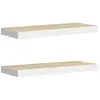 Image de Étagères Flottantes 2 Pcs Chêne Et Blanc 60x23,5x3,8 Cm Mdf Vidaxl