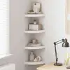 Image de Étagères D'angle Murales 4 Pcs Chêne Et Blanc 25x25x3,8 Cm Mdf Vidaxl