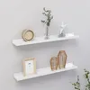 Image de vidaXL Étagères murales 2 pcs Blanc brillant 60x9x3 cm