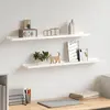 Image de Étagères Murales 2 Pcs Blanc Brillant 80x9x3 Cm Vidaxl