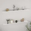 Image de vidaXL Étagères murales 2 pcs Blanc brillant 115x9x3 cm