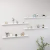 Image de vidaXL Étagères murales 4 pcs Blanc brillant 115x9x3 cm