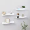 Image de vidaXL Étagères murales 4 pcs Blanc 40x9x3 cm