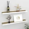 Image de vidaXL Étagères murales 2 pcs Blanc et chêne Sonoma 60x9x3 cm