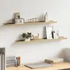 Image de Étagères Murales 2 Pcs Blanc Et Chêne Sonoma 80x9x3 Cm Vidaxl