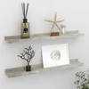 Image de vidaXL Étagères murales 2 pcs Gris béton 60x9x3 cm