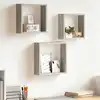 Image de Étagères Murales Sous Forme De Cube 3 Pcs Gris Béton Vidaxl