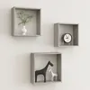 Image de vidaXL Étagères murales sous forme de cube 3 pcs Gris béton