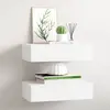 Image de Étagères À Tiroirs Murales 2 Pcs Blanc 40x23,5x10 Cm Mdf Vidaxl