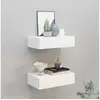 Image de Étagères à tiroirs murales 2 pcs blanc 40x23,5x10 cm mdf