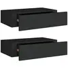 Image de Vidaxl étagères à tiroirs murales 2 pcs noir 40x23,5x10 cm mdf