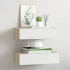 Image de Étagères À Tiroir Murales 2 Pcs Chêne Et Blanc 40x23,5x10cm Mdf Vidaxl
