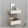 Image de Étagères à tiroir murales 2 pcs chêne et blanc 40x23,5x10cm mdf