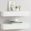 Image de Étagères À Tiroirs Murales 2 Pcs Blanc 60x23,5x10 Cm Mdf Vidaxl