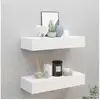 Image de Étagères à tiroirs murales 2 pcs blanc 60x23,5x10 cm mdf