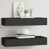 Image de Étagères À Tiroirs Murales 2 Pcs Noir 60x23,5x10 Cm Mdf Vidaxl
