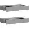 Image de Étagères À Tiroirs Murales 2 Pcs Gris 60x23,5x10 Cm Mdf Vidaxl